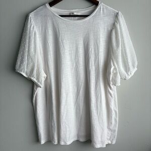 Maurices White Women's Tee with Puff Sleeve Detail